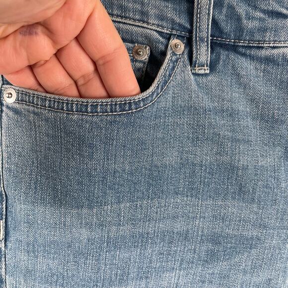 Ralph Lauren Blue Straight Cropped Embroidered Hem Denim Jeans Women's Size 6 - Picture 7 of 13